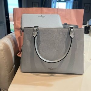 Brand new baby blue Kate Spade purse with wallet.